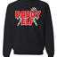 Daddy Elf Red Candy Cane Logo Merry Christmas Unisex Crewneck Graphic Sweatshirt