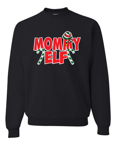 Mommy Elf Merry Christmas Unisex Crewneck Graphic Sweatshirt