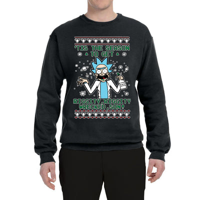 Tis The Season To Get Riggity, Riggity Wrecked, Son! Anime Ugly Christmas Sweater Unisex Crewneck Graphic Sweatshirt