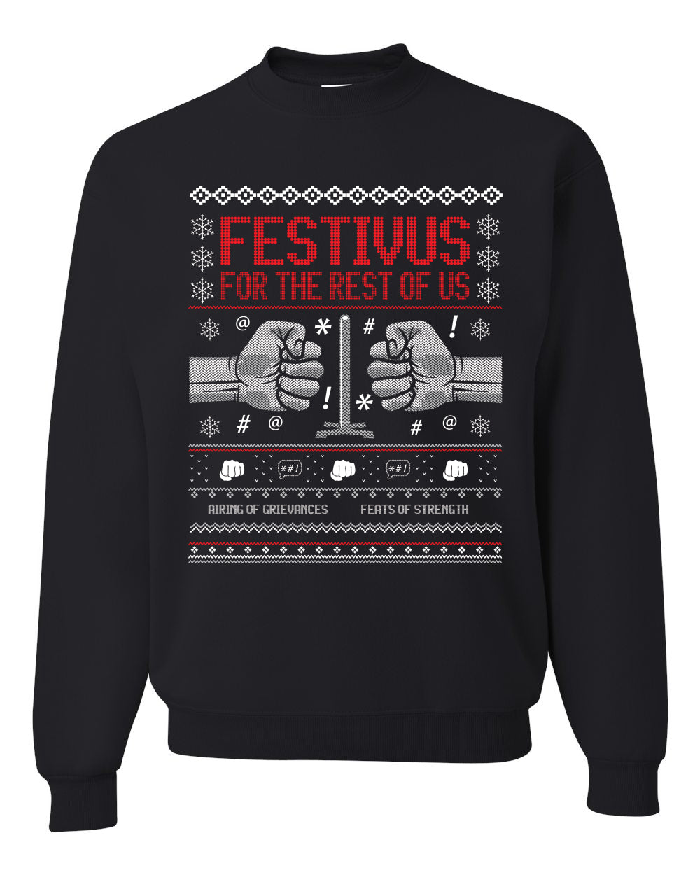 Festivus for The Rest of Us Merry Ugly Christmas Sweater Unisex Crewneck Graphic Sweatshirt