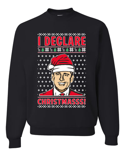 I Declare Christmasss Michael Scott Office Tv Merry Ugly Christmas Sweater Unisex Crewneck Graphic Sweatshirt