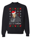 Let It Snow Jon Snow Full Color GoT Merry Ugly Christmas Sweater Unisex Crewneck Graphic Sweatshirt