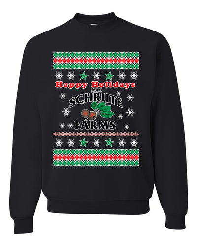 Happy Holidays from Schrute Farms Christmas Ugly Christmas Sweater Unisex Crewneck Graphic Sweatshirt
