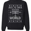 Oy to The World | Jewish Christmas Menorah Merry Ugly Christmas Sweater Unisex Crewneck Graphic Sweatshirt