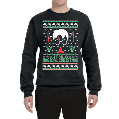 It's a Magical Christmas | Wizard Bolt  Ugly Christmas Sweater Unisex Crewneck Graphic Sweatshirt