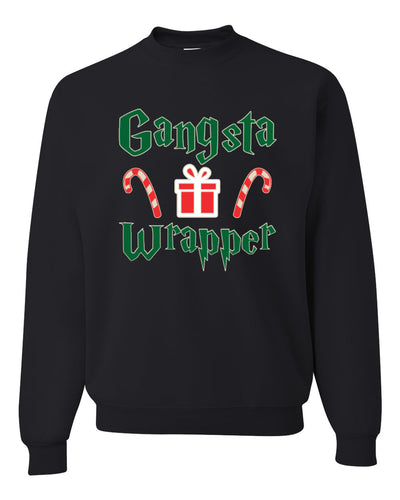 Gangsta Wrapper Merry Christmas Unisex Crewneck Graphic Sweatshirt