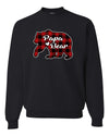 Papa Bear Cool Plaid Matching Design Merry Christmas Unisex Crewneck Graphic Sweatshirt