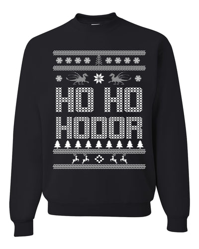 Ho Ho Hodor GoT White Winter Merry Ugly Christmas Sweater Unisex Crewneck Graphic Sweatshirt