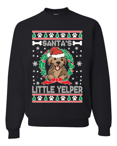 Santa's Little Yelper Christmas Unisex Crewneck Graphic Sweatshirt