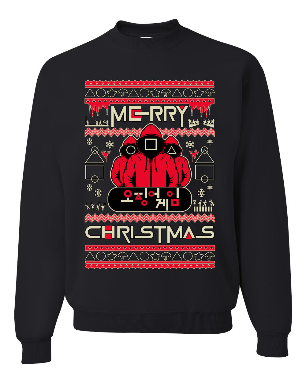 Merry Christmas Squid Games Ugly Christmas Sweater Unisex Crewneck Sweatshirt