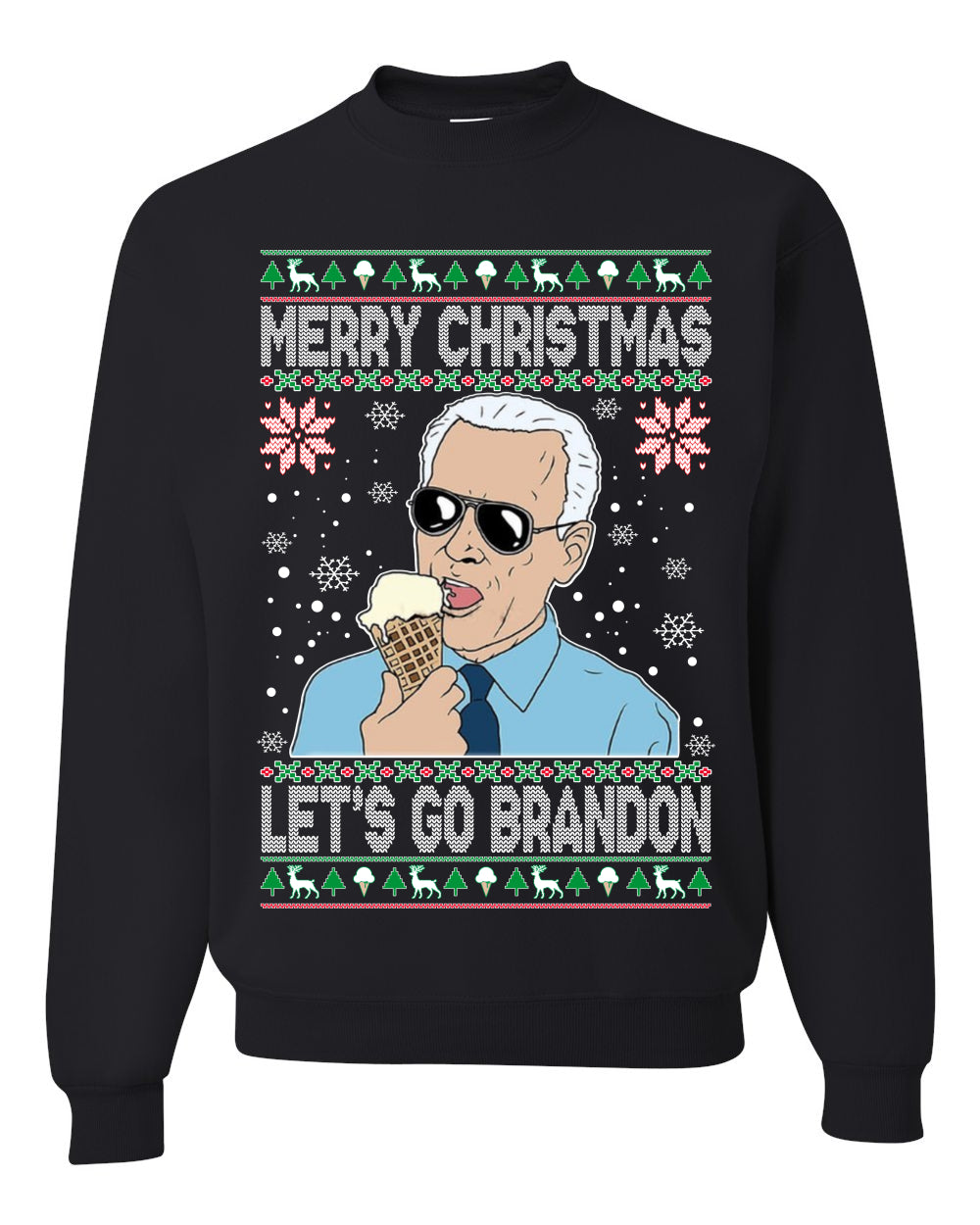 Merry Christmas Let's Go Brandon Christmas Unisex Crewneck Graphic Sweatshirt