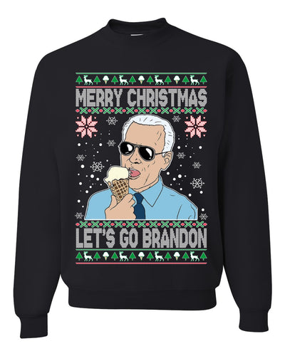 Merry Christmas Let's Go Brandon Christmas Unisex Crewneck Graphic Sweatshirt