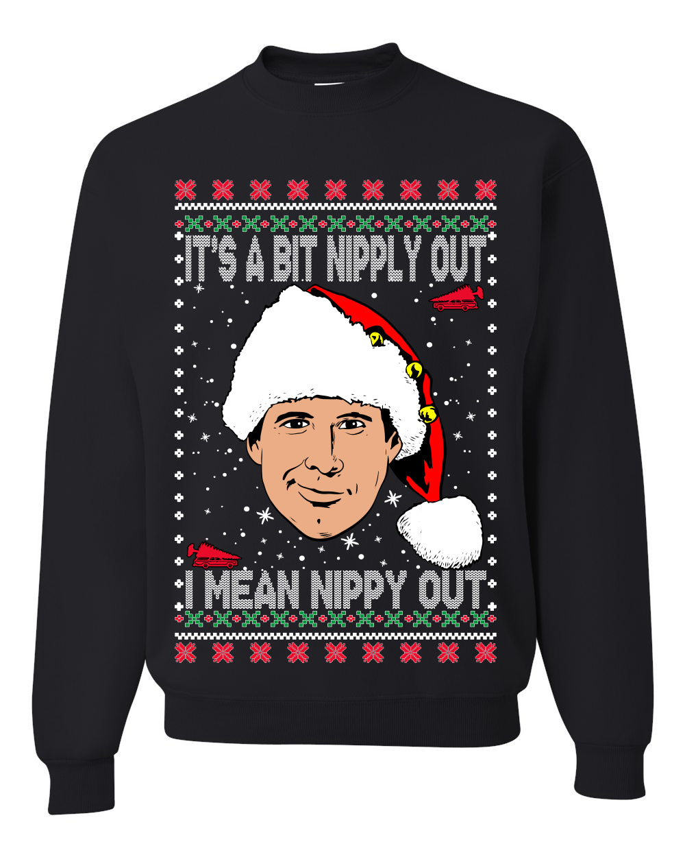 Clark Grizwald It's A Bit Nipply Out  Merry Ugly Christmas Sweater Unisex Crewneck Graphic Sweatshirt
