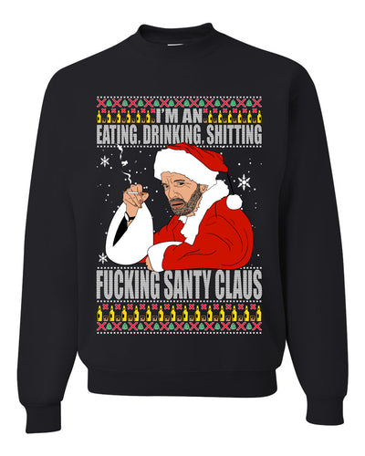 Bad Santa Fucking Santy Claus  Merry Ugly Christmas Sweater Unisex Crewneck Graphic Sweatshirt