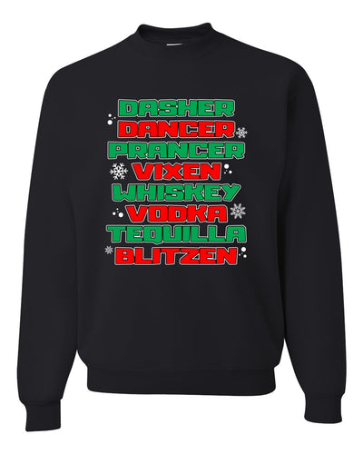 Drunken Reindeer Christmas Unisex Crewneck Graphic Sweatshirt