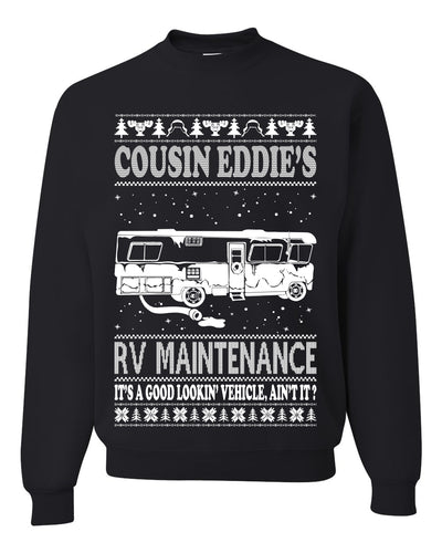 Family Vacation Cousin Eddie's RV Maintenance Ugly Christmas Sweater Unisex Crewneck Graphic Sweatshirt
