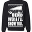 Fanily Vacation Bend Over & I'll Show You Ugly Christmas Sweater Unisex Crewneck Graphic Sweatshirt