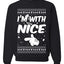 I'm With Nice Individual Couples Ugly Christmas Sweater Unisex Crewneck Graphic Sweatshirt