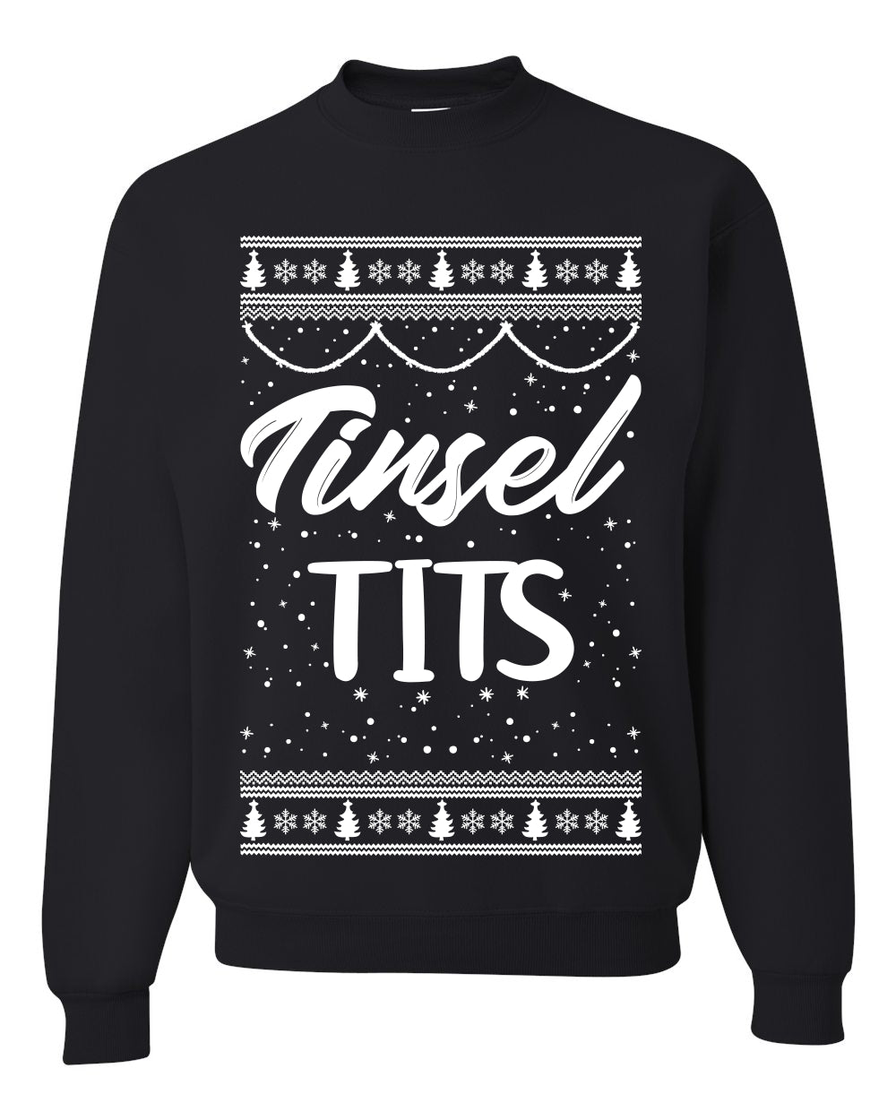 Tinsel Tits Individual Couples Ugly Christmas Sweater Unisex Crewneck Graphic Sweatshirt