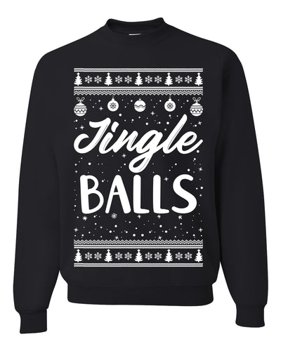 Jingle Balls Individual Couples Ugly Christmas Sweater Unisex Crewneck Graphic Sweatshirt