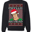 Office Phyllis Navidad Happy Holiday Ugly Christmas Sweater Unisex Crewneck Sweatshirt