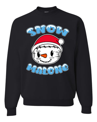 Snow Malone Snowman Face Tatoo Funny Parody Ugly Christmas Sweater Unisex Crewneck Graphic Sweatshirt