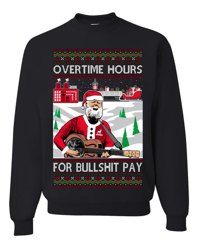 Overtime Hours Rich Men North of Richmond Ugly Christmas Sweater Unisex Crewneck Sweatshirt