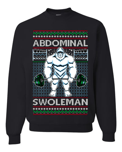 Abdominal Swoleman Fitness Yeti Ugly Christmas Sweater Unisex Crewneck Sweatshirt