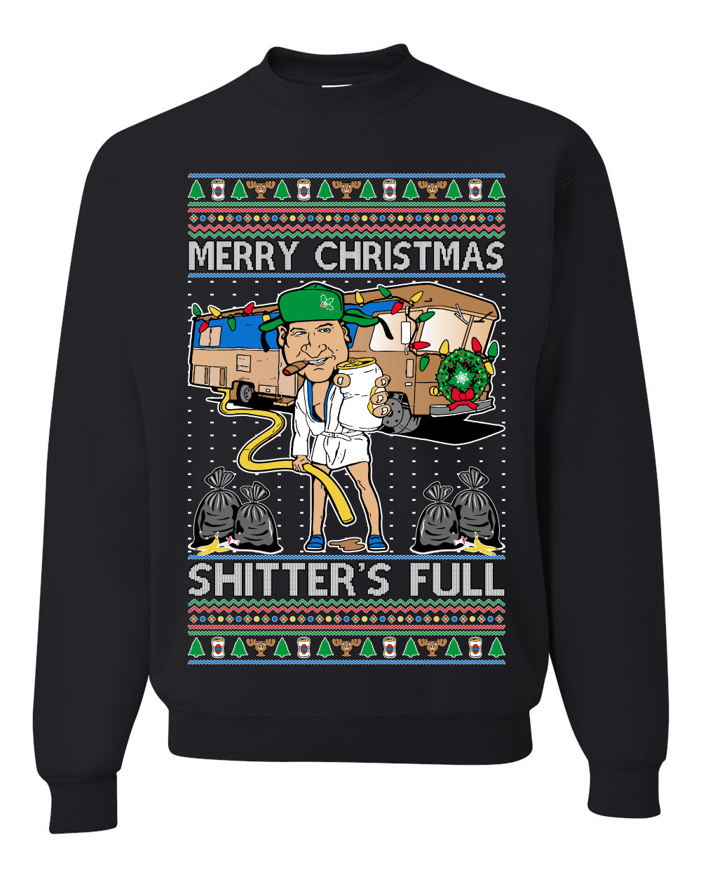 Merry Christmas Shitter's Full Ugly Christmas Sweater Unisex Crewneck Sweatshirt