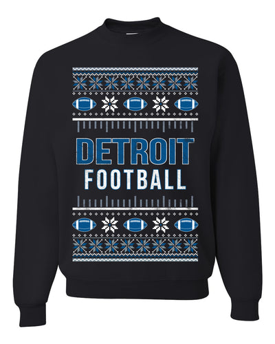 City of Detroit DET American Football Fantasy Fan Ugly Christmas Sweater Unisex Crewneck Sweatshirt