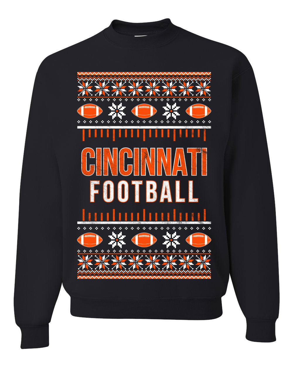 City of Cincinnati CIN American Football Fantasy Fan Ugly Christmas Sweater Unisex Crewneck Sweatshirt