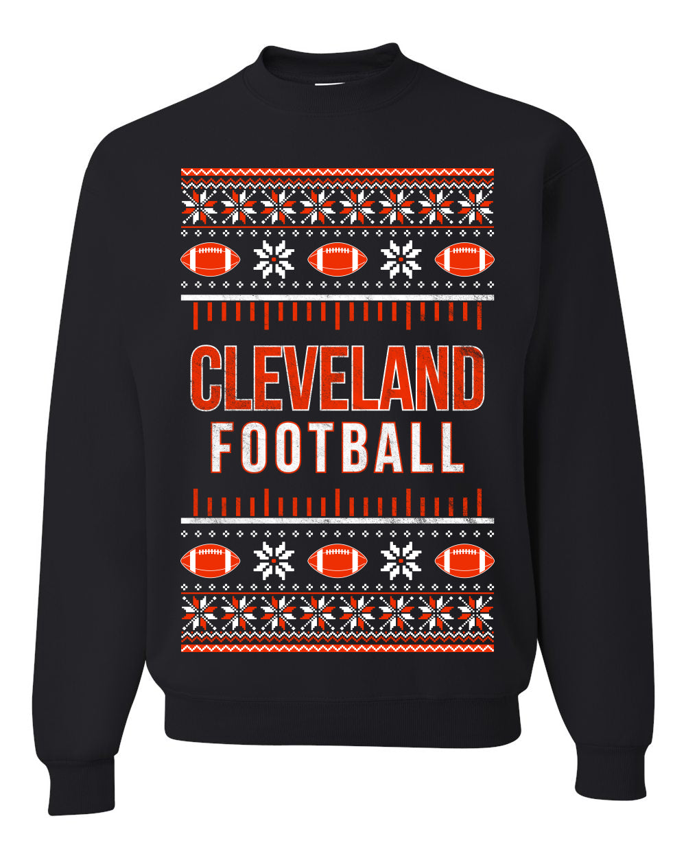 City of Cleveland CLE American Football Fantasy Fan Ugly Christmas Sweater Unisex Crewneck Sweatshirt