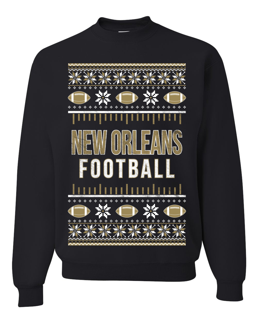 City of New Orleans NOLA American Football Fantasy Fan Ugly Christmas Sweater Unisex Crewneck Sweatshirt