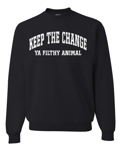 Vintage Movie Quote Keep The Change Filthy Animal Christmas Unisex Crewneck Sweatshirt