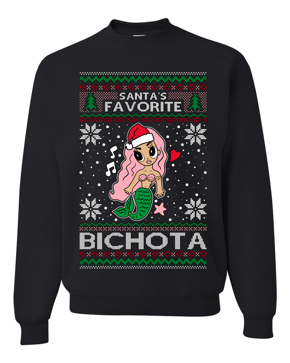 Christmas Karol G Santa's Favorite Bichota Ugly Christmas Sweater Unisex Crewneck Sweatshirt