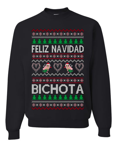 Feliz Navidad Bichota Ugly Christmas Sweater Unisex Crewneck Sweatshirt