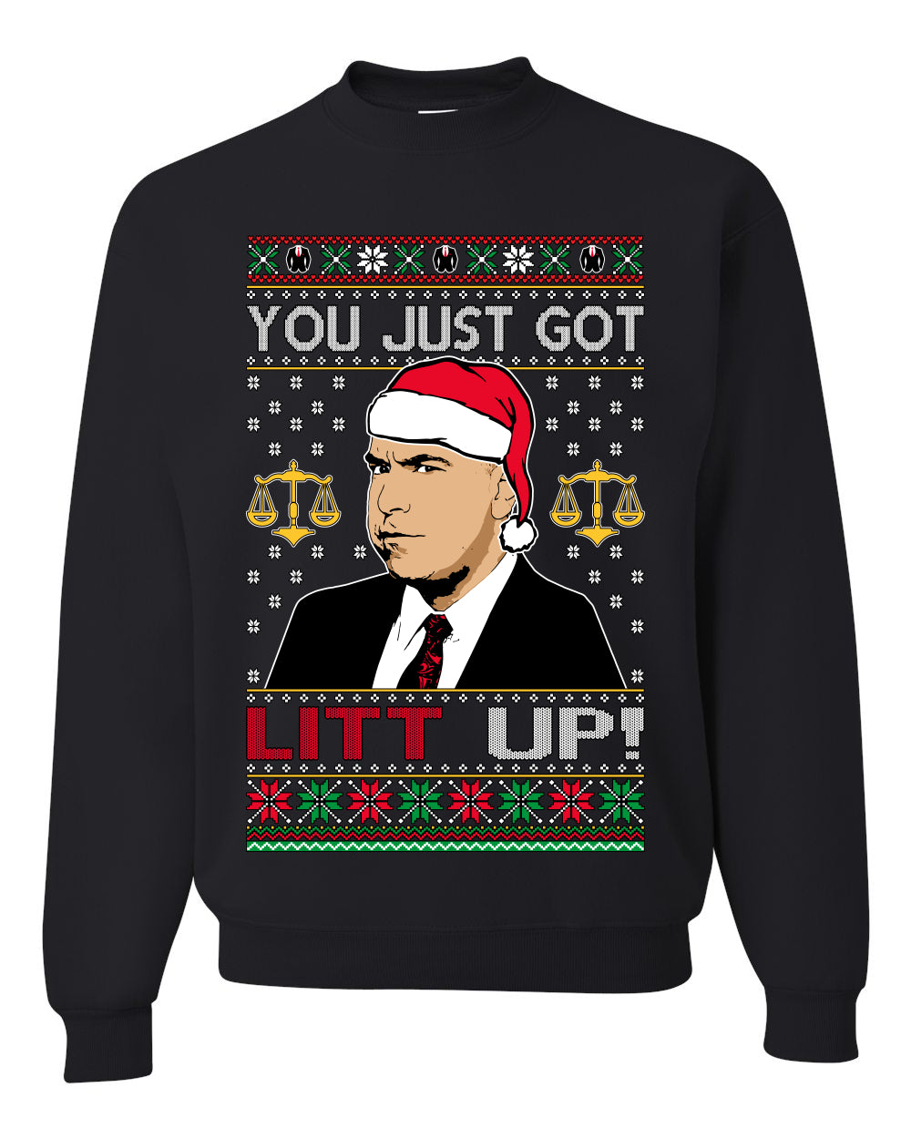 Just Got Litt Up Louis Tv Show Parody Ugly Christmas Sweater Unisex Crewneck Sweatshirt