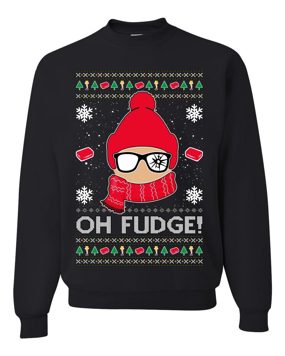 Oh Fudge Funny Story Ugly Christmas Sweater Unisex Crewneck Sweatshirt