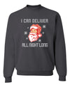 I Can Deliver All Night Long Santa Winking  Merry Christmas Unisex Crewneck Graphic Sweatshirt
