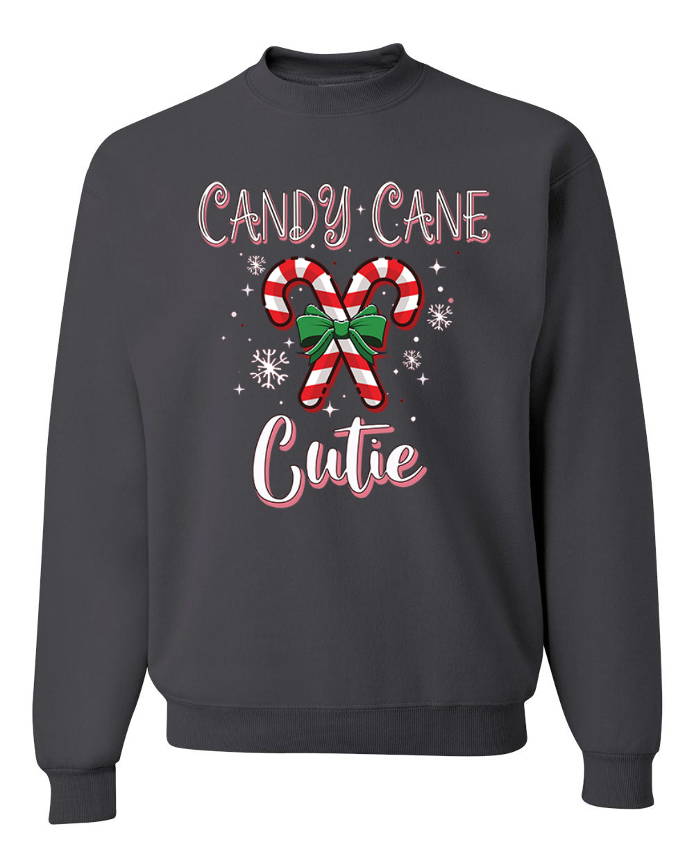 Candy Cane Cutie  Merry Christmas Unisex Crewneck Graphic Sweatshirt