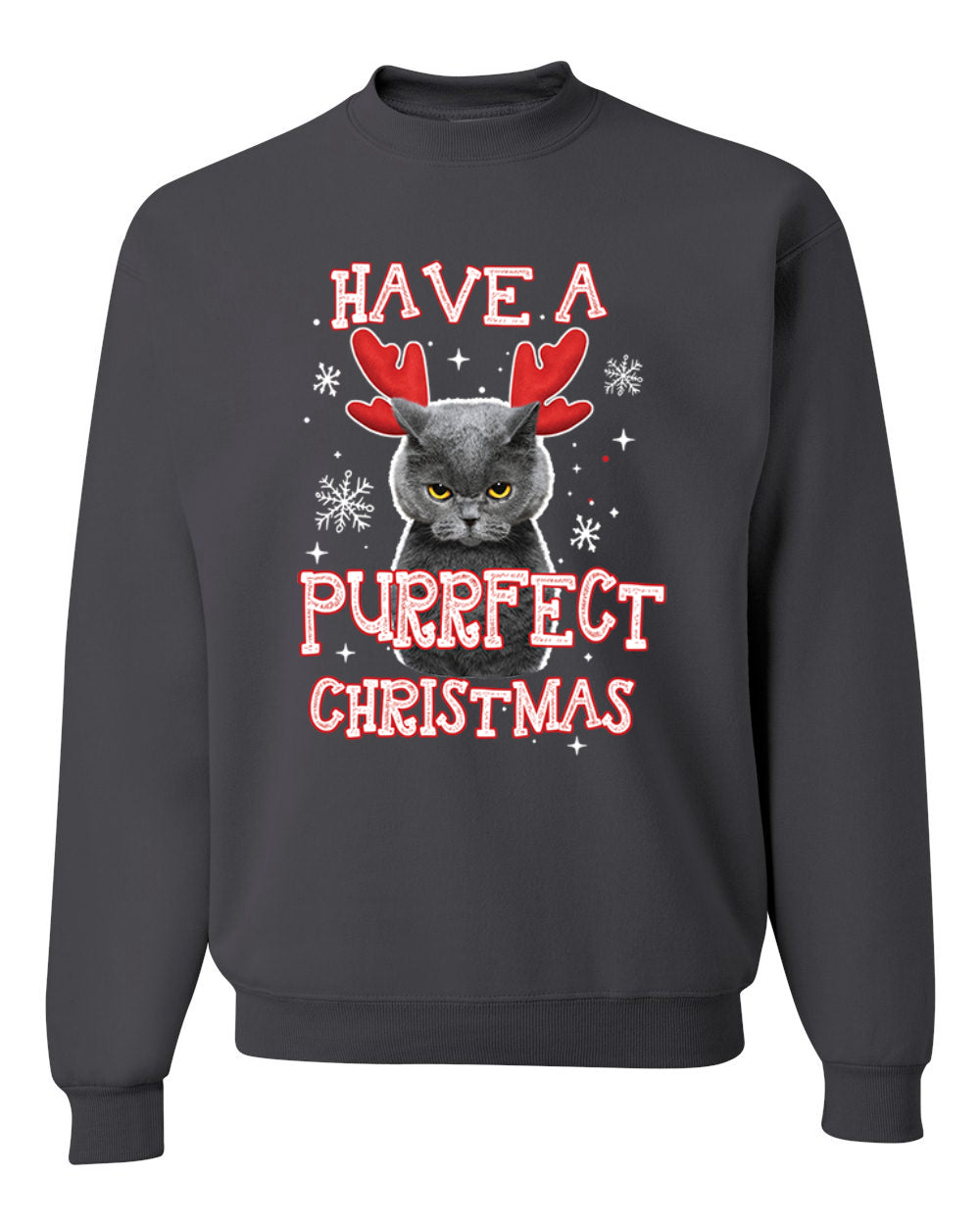 Have A Purrfect  Merry Christmas Unisex Crewneck Graphic Sweatshirt