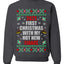 First Christmas With My Hot New Fiance  Merry Ugly Christmas Sweater Unisex Crewneck Graphic Sweatshirt