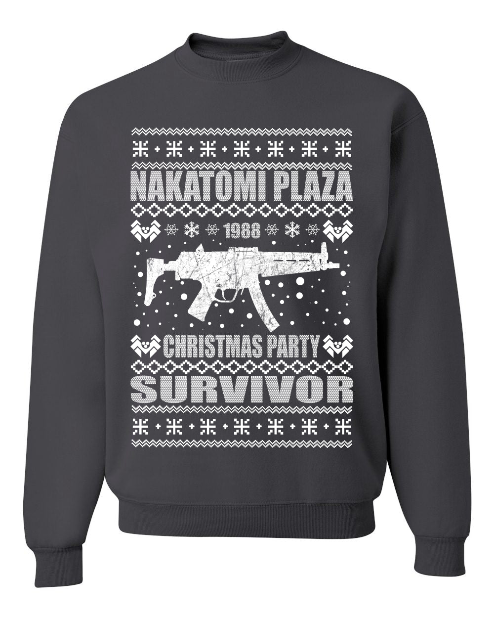 Nakatomi Plaza Christmas Party Survivor 1988 Merry Ugly Christmas Sweater Unisex Crewneck Graphic Sweatshirt