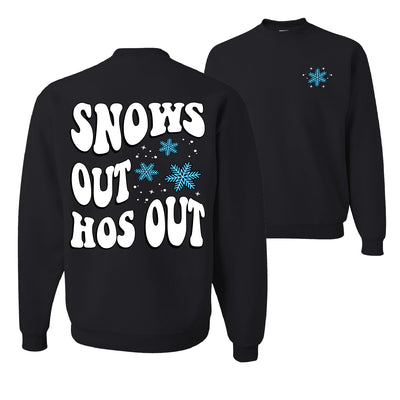 Snows Out Ho's Out Ugly Christmas Sweater Unisex Crewneck Graphic Sweatshirt
