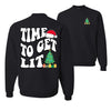 Time To Get Lit Ugly Christmas Sweater Unisex Crewneck Graphic Sweatshirt