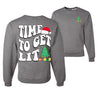 Time To Get Lit Ugly Christmas Sweater Unisex Crewneck Graphic Sweatshirt