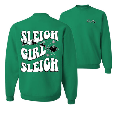 Sleigh Girl Sleigh Ugly Christmas Sweater Unisex Crewneck Graphic Sweatshirt