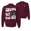 Snows Out Ho's Out Ugly Christmas Sweater Unisex Crewneck Graphic Sweatshirt