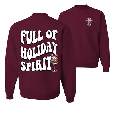 Full Of The Holiday Spirit Ugly Christmas Sweater Unisex Crewneck Graphic Sweatshirt