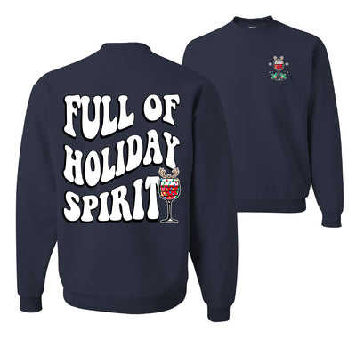 Full Of The Holiday Spirit Ugly Christmas Sweater Unisex Crewneck Graphic Sweatshirt